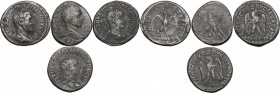 The Roman Empire. Lot of 4 AR Tetradrachms, Antioch mint (Seleucis and Piear, Syria), including: Caracalla, Philip I and Philip II. VF:About VF.