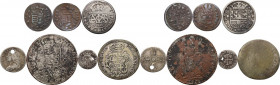 Multiple lot seven (7) AR/AE coins. Europe, 18th century. AR/AE. Interesting