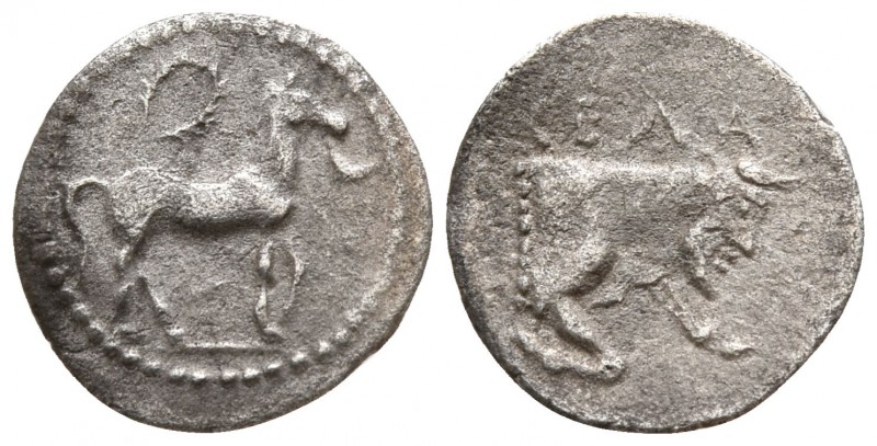 Sicily. Gela circa 465-450 BC.
Litra AR

10mm., 0,38g.

Bridled horse advan...