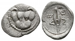 Sicily. Leontinoi circa 476-466 BC. Obol AR