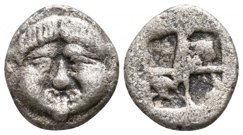 Macedon. Neapolis circa 500-480 BC.
Obol AR

10mm., 0,62g.

Facing gorgonei...