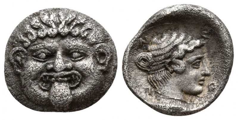 Macedon. Neapolis circa 424-350 BC.
Hemidrachm AR

12mm., 1,69g.

Gorgoneio...