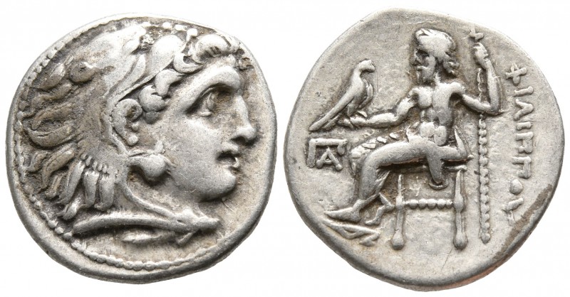 Kings of Macedon. Kolophon. Philip III Arrhidaeus 323-317 BC.
Drachm AR

16mm...