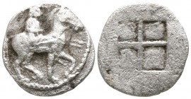 Kings of Macedon. Uncertain mint. Alexander I 495-450 BC. Tetrobol AR