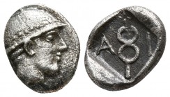 Thrace. Ainos circa 458-454 BC. Diobol AR