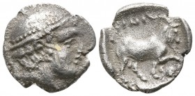 Thrace. Ainos circa 408-406 BC. Diobol AR