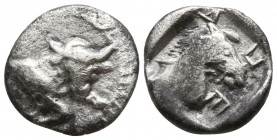 Thessaly. Perrhaebi circa 462-460 BC. Obol AR