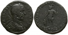 Moesia Inferior. Nikopolis ad Istrum. Macrinus AD 217-218. Magistrate Statius Longinus. Tetrassarion AE
