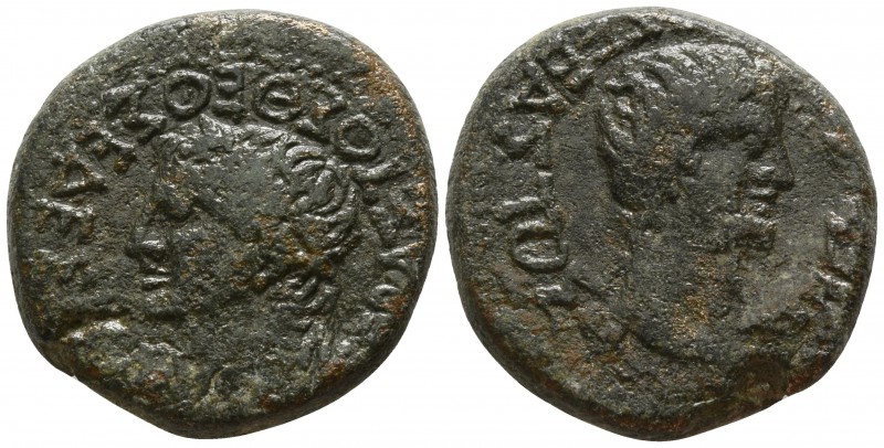 Macedon. Edessa. Tiberius AD 14-37.
Bronze Æ

21mm., 8,64g.

Bare head of T...