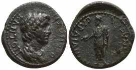Lydia. Sardeis . Pseudo-autonomous issue Time of Nero (AD 54-68). Ti. Kl. Mnaseas, strategos.. Bronze Æ