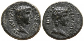 Lydia. Sardeis . Germanicus, with Drusus 4-19 BC. Bronze Æ