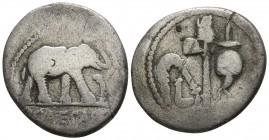Julius Caesar 49-48 BC. Mint moving with Caesar. Denarius AR