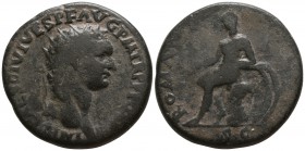 Domitian AD 81-96. Asia minor. Dupondius Æ