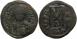 Justinian I. AD 527-565, (dated RY 13=AD 539/40).. Constantinople. Follis Æ