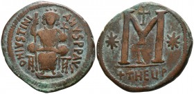Justinian I. AD 527-565. Theoupolis (Antioch). Follis Æ