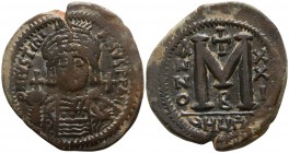 Justinian I. AD 527-565, (dated RY 21=AD 547/8).. Theoupolis (Antioch). Follis Æ
