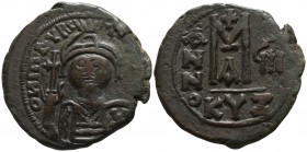 Maurice Tiberius. AD 582-602, (dated RY 8=AD 589/90). Cyzicus. Follis Æ