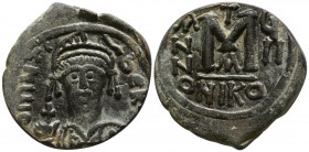 Maurice Tiberius. AD 582-602, (dated RY 8=AD 589/90). Nikomedia. Follis Æ