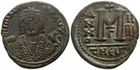 Maurice Tiberius. AD 582-602, (dated RY 5=AD 587/8).. Theoupolis (Antioch). Follis Æ
