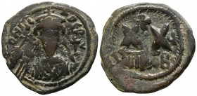 Phocas. AD 602-610, (dated RY 6=AD 607/8).. Nikomedia. Half follis Æ