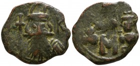 Constans II, with Constantine IV, Heraclius, and Tiberius AD 641-668. Constantinople. Follis Æ
