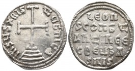 Leo III the "Isaurian", with Constantine V. AD 717-741. Constantinople. Miliaresion AR