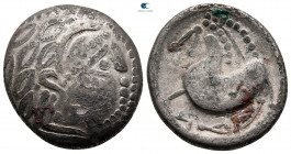 Eastern Europe. Mint in the southern Carpathian region circa 200-100 BC. "Schnabelpferd" type. "Tetradrachm" AR