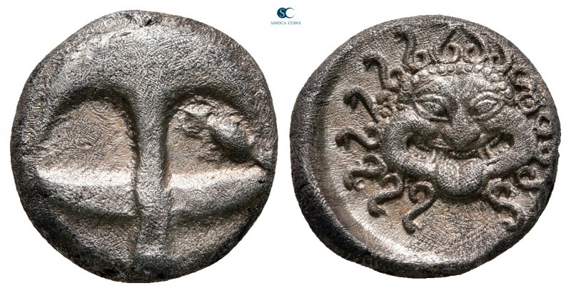 Thrace. Apollonia Pontica circa 480-450 BC. 
Drachm AR

13 mm, 3,23 g

Upri...