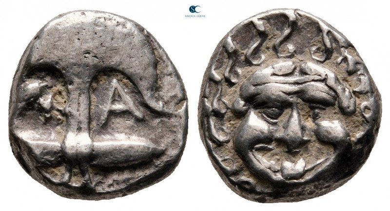 Thrace. Apollonia Pontica circa 420-300 BC. 
Drachm AR

13 mm, 3,02 g

Upri...