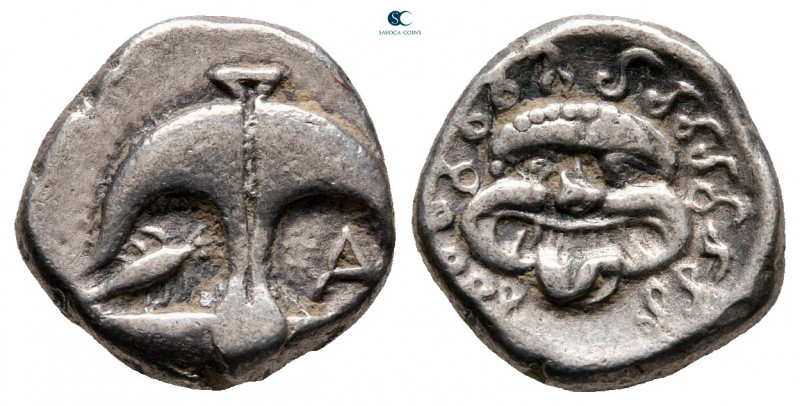 Thrace. Apollonia Pontica circa 420-320 BC. 
Drachm AR

14 mm, 3,21 g

Upri...