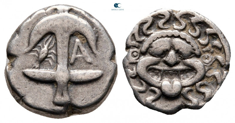 Thrace. Apollonia Pontica circa 420-300 BC. 
Drachm AR

14 mm, 3,30 g

Upri...