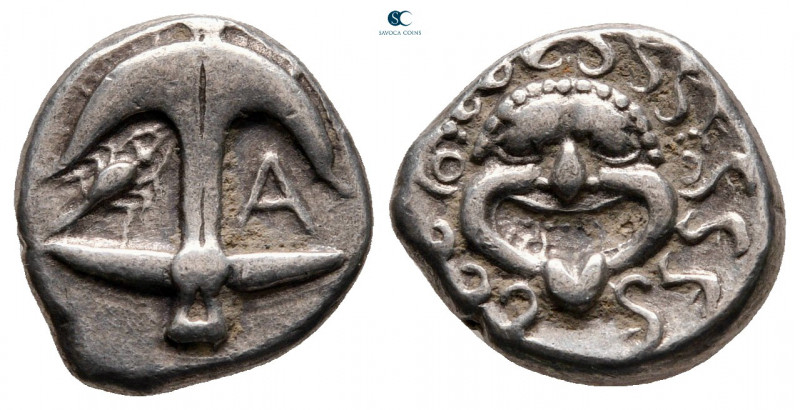 Thrace. Apollonia Pontica circa 420-300 BC. 
Drachm AR

15 mm, 3,18 g

Upri...