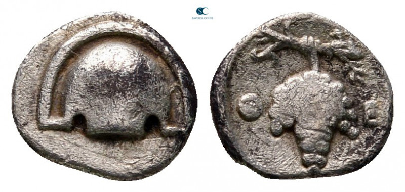 Boeotia. Thebes circa 405-395 BC. 
Hemiobol AR

7 mm, 0,35 g

Boiotian shie...