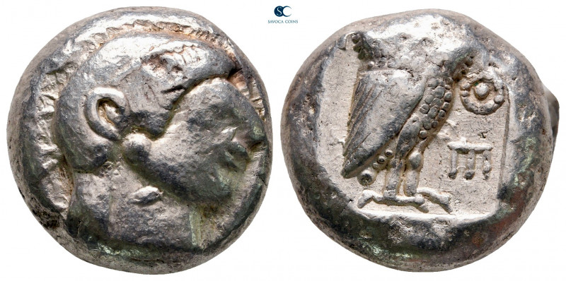 Attica. Athens circa 485-480 BC. 
Tetradrachm AR

19 mm, 17,34 g

Head of A...