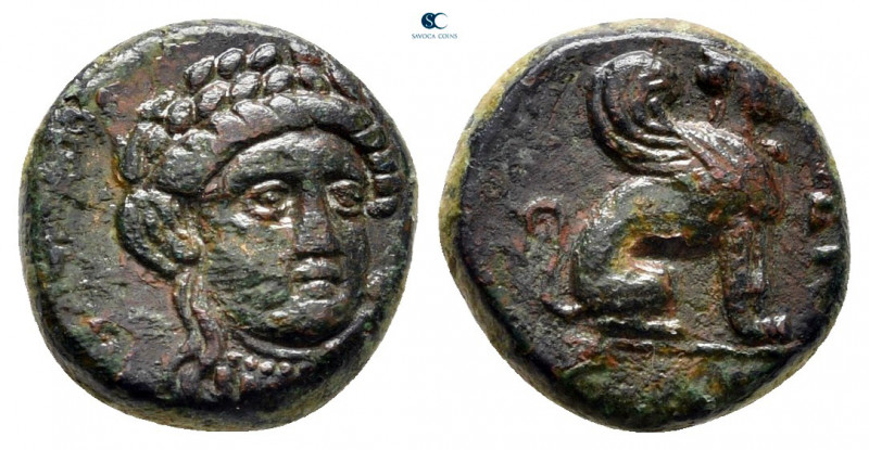Troas. Gergis circa 400-300 BC. 
Bronze Æ

12 mm, 1,93 g

Laureate head of ...