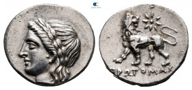 Ionia. Miletos  circa 340-320 BC. Protomachos, magistrate. Hemidrachm AR