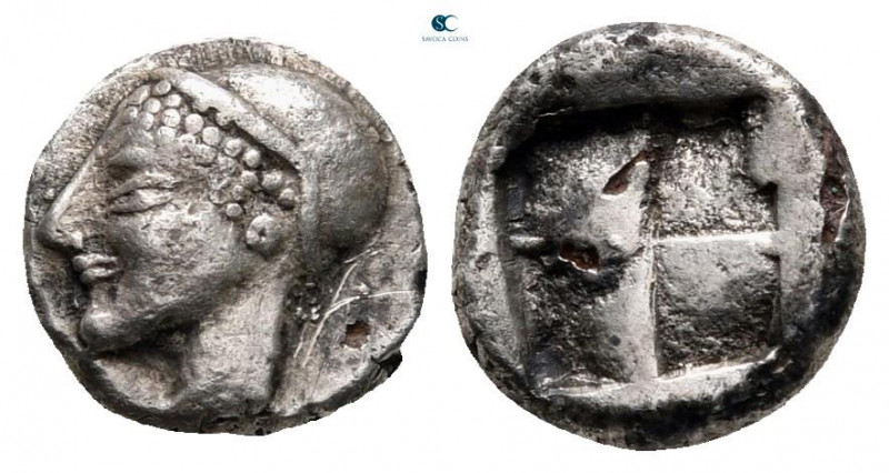 Ionia. Phokaia circa 521-478 BC. 
Diobol AR

8 mm, 1,05 g

Head of a nymph ...