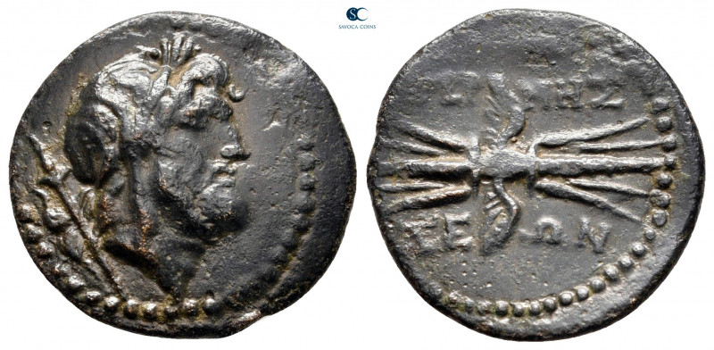 Pisidia. Termessos Major circa 100-0 BC. 
Bronze Æ

21 mm, 4,08 g

Laureate...
