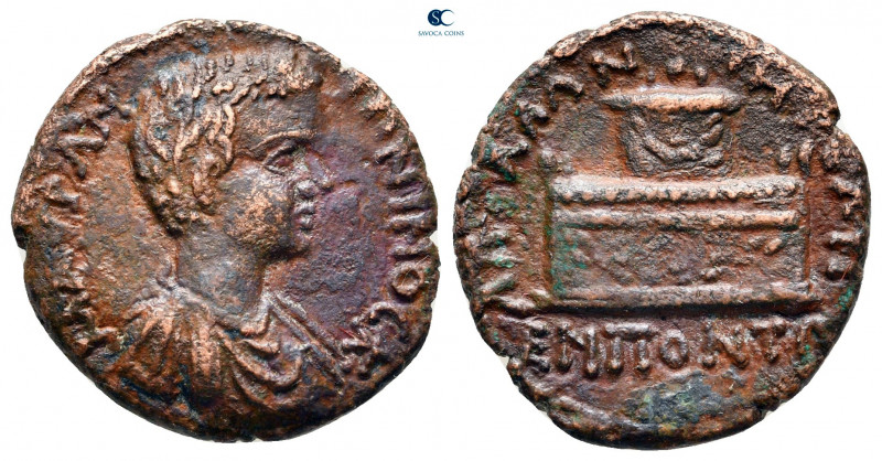 Thrace. Apollonia Pontica. Caracalla, as Caesar AD 196-198. 
Bronze Æ

21 mm,...