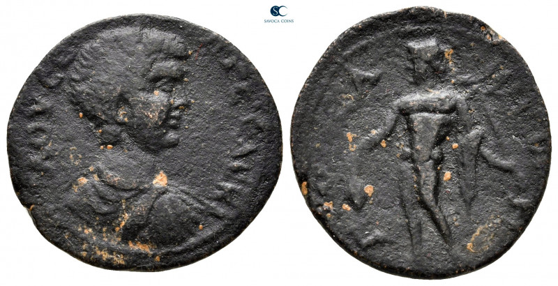 Laconia. Gytheion. Geta, as Caesar AD 198-209. 
Assarion Æ

22 mm, 3,38 g

...