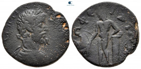 Arkadia. Psophis. Septimius Severus AD 193-211. Struck circa AD 198-209. Assarion Æ