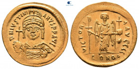 Justinian I AD 527-565. Constantinople. 10th officina. Solidus AV