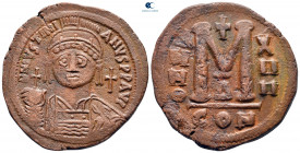 Justinian I AD 527-565. Dated RY 14 = 540/1. Constantinople. 4th officina. Follis or 40 Nummi Æ