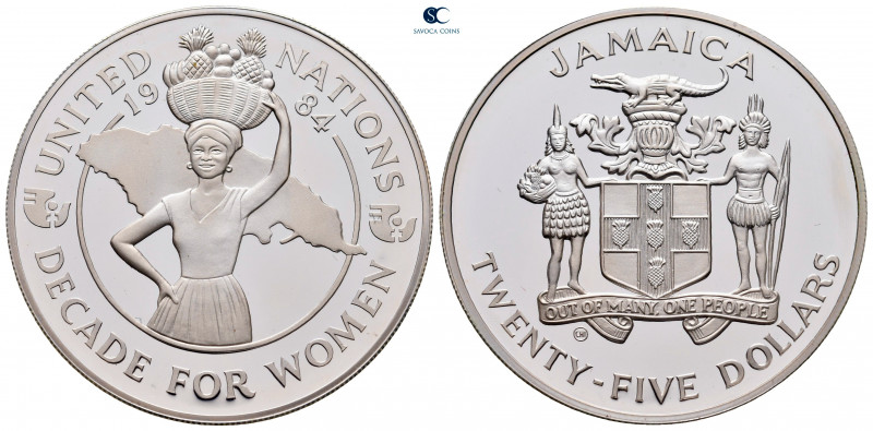 Jamaica. AD 1969-2021.
25 Dollars 1984

38 mm, 23,78 g

Decade of women.
...