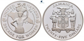 Jamaica.  AD 1969-2021. 25 Dollars 1984