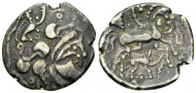 Baiocassi AR Stater, c. 100-50 BC 

Celtic Gaul. Baiocassi. AR Stater (21-23 mm, 5.08 g), c. 100-50 BC.
Obv. Celticized head to right, hair flowing...