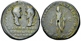 Macrinus and Diadumenianus AE26, Marcianopolis 

Macrinus and Diadumenianus (217-218 AD). AE Pentassarion (26 mm, 12.53 g). Marcianopolis, Moesia In...