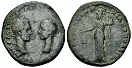 Macrinus and Diadumenianus AE27, Marcianopolis 

Macrinus and Diadumenianus (217-218 AD). AE Pentassarion (27 mm, 12.00 g). Marcianopolis, Moesia In...