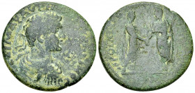 Caracalla AE29, Hieropolis-Kastabala 

Caracalla (198-217 AD). AE29 (15.15 g), Cilicia, Hieropolis-Kastabala.
Obv. AYT KAI MAP AYRH ANTΩNEINOC, Lau...