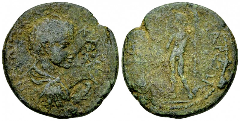 Geta AE28, Diocaesarea 

Septimius Severus (193-211) for Geta Caesar. AE28 (13...